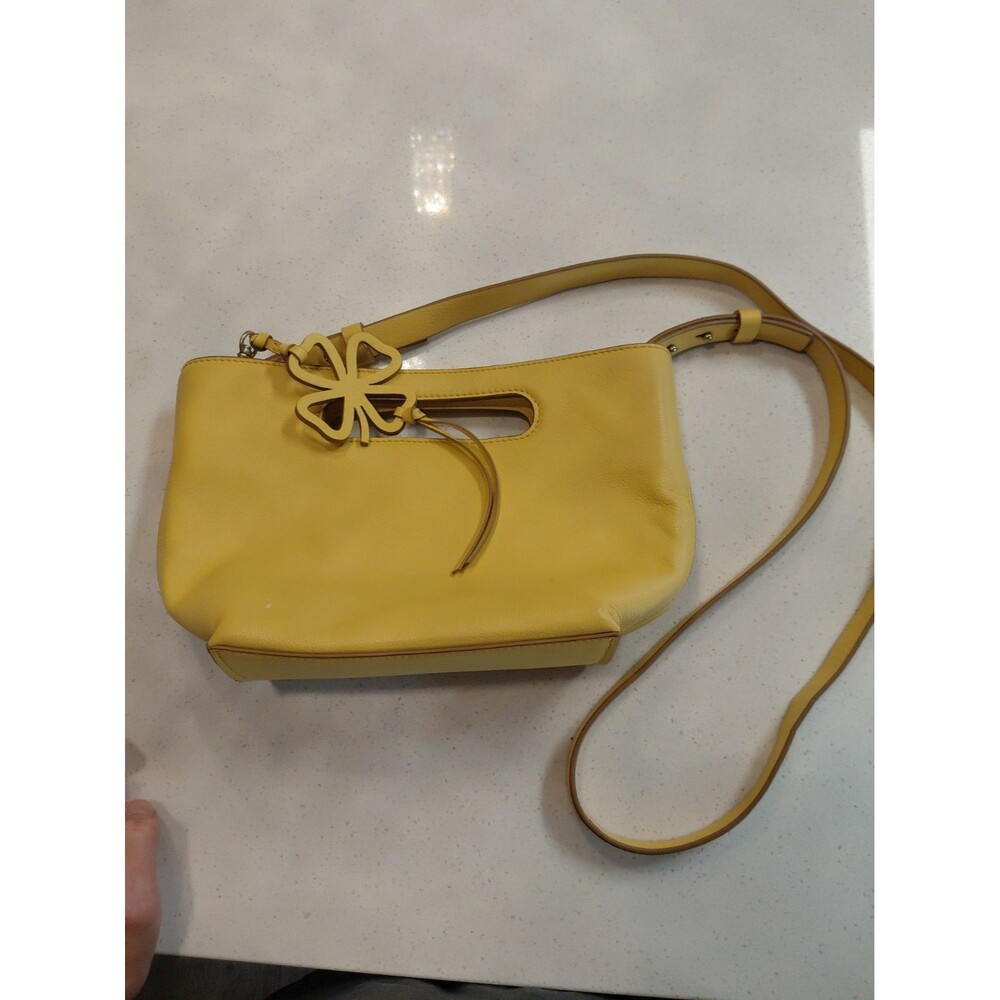 Lucky Brand Azon Leather Top Handle Crossbody Bag Mimosa Yellow